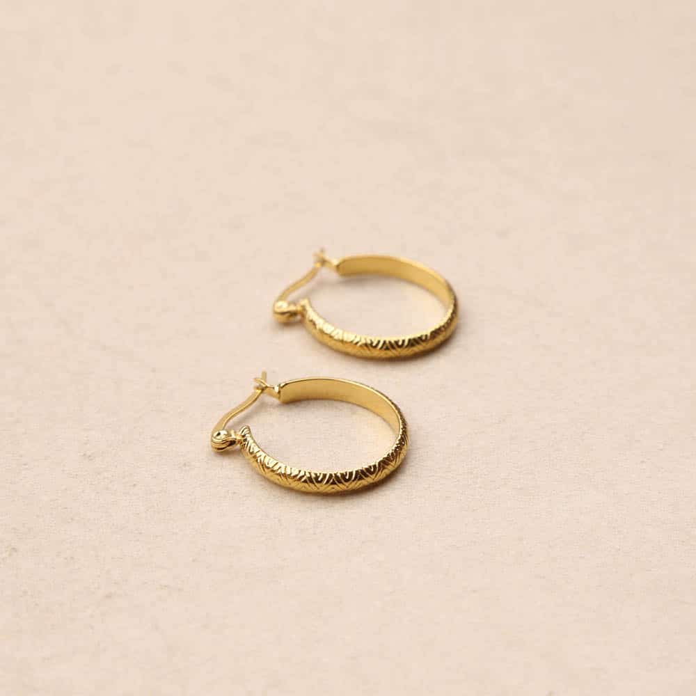 Thalys Engraving Creoles Earrings