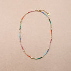 Thaisa Multicolor Gemstones Pearls Necklace