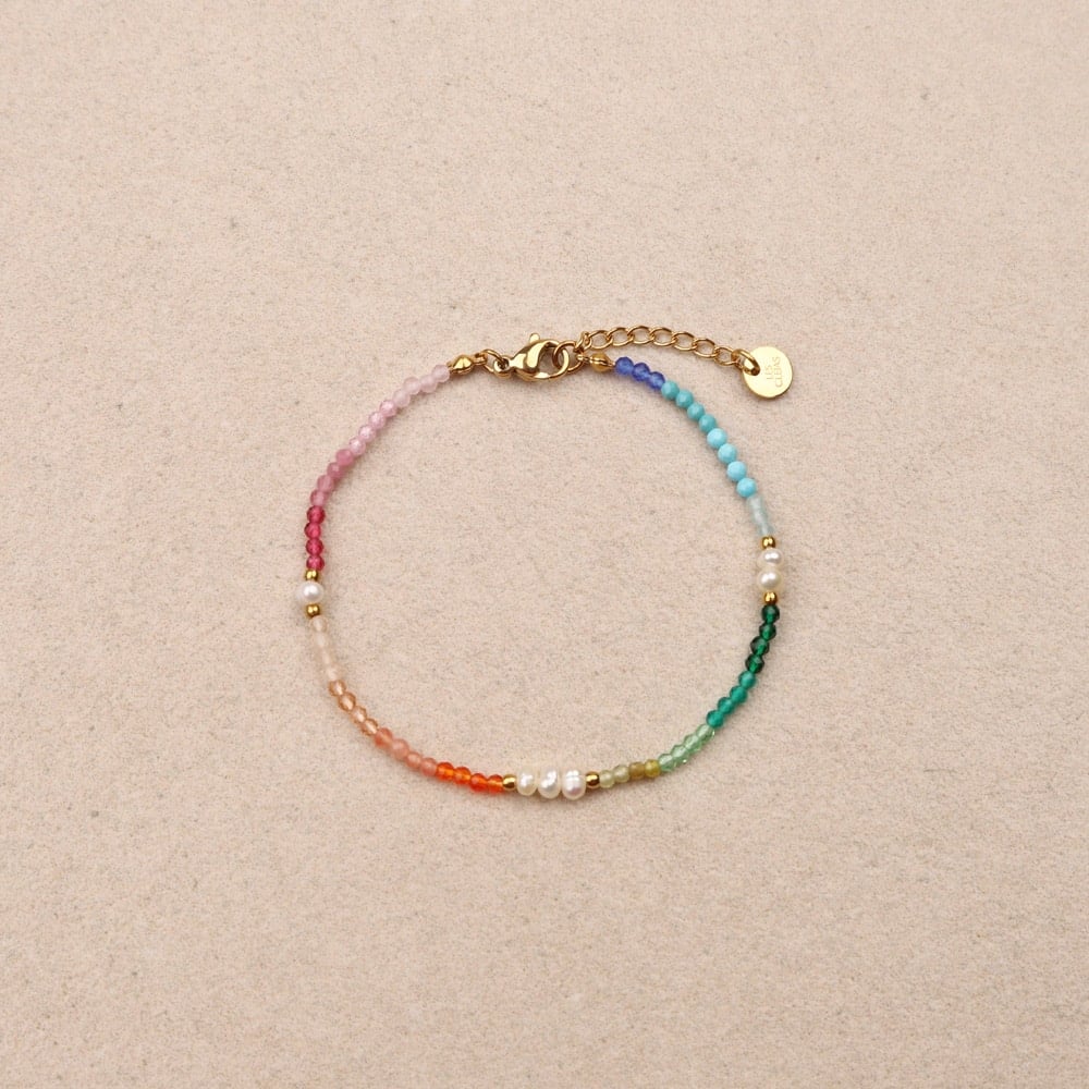 Thaisa Multicolor Gemstones Pearls Bracelet
