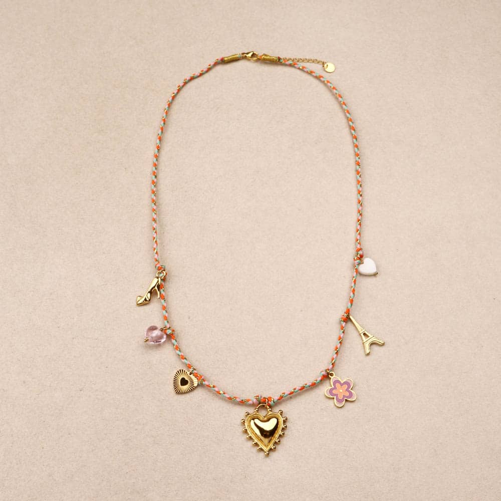 Irisa Eiffel Tower Braided Cord Necklace