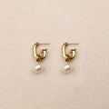 Orizie Geometry Pearl Earrings