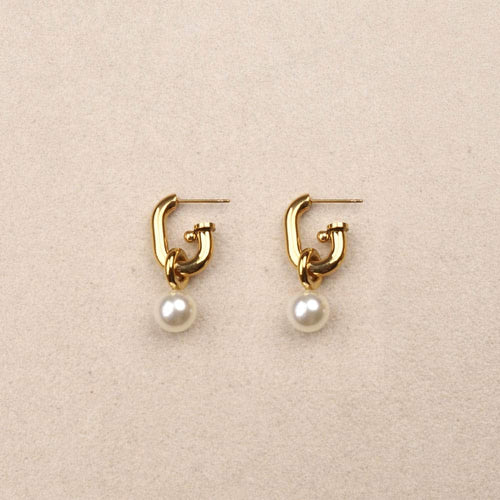 Orizie Geometry Pearl Earrings