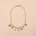 Maelina Flower Heart Charms Necklace