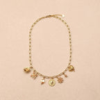 Maelina Flower Heart Charms Necklace