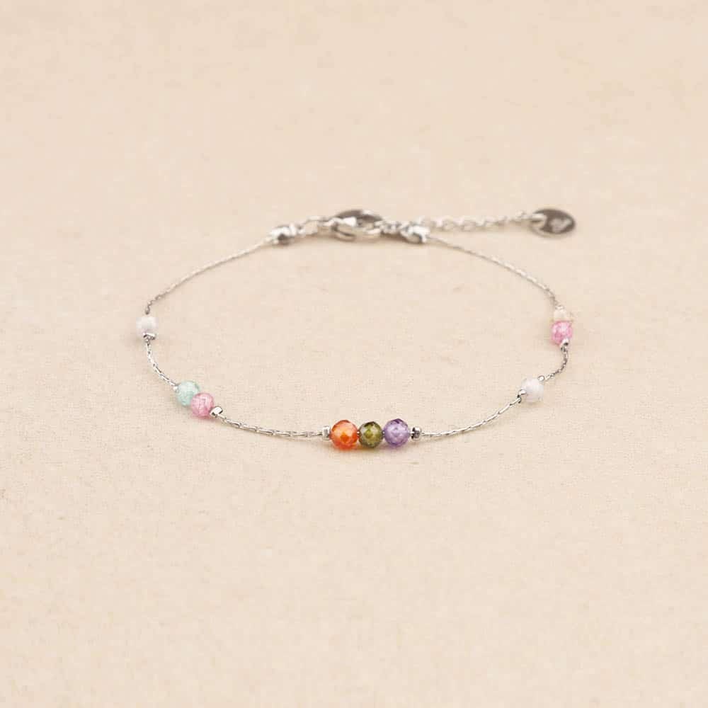 Biba Crystal Beads Silver Bracelet