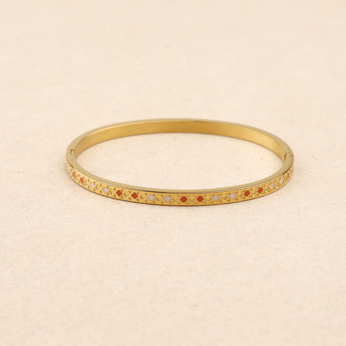 Xylia Snap Engraved Enamel Bangle