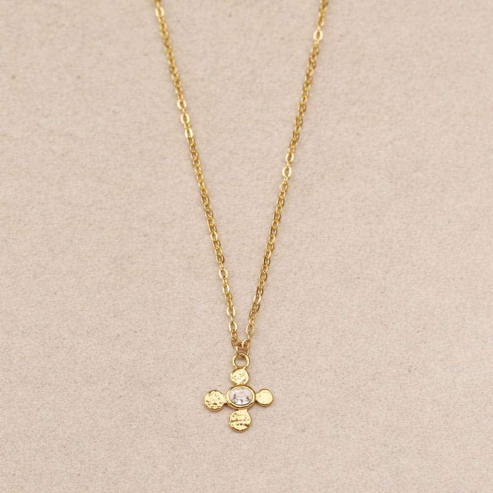 Crux Hammered Cross Necklace