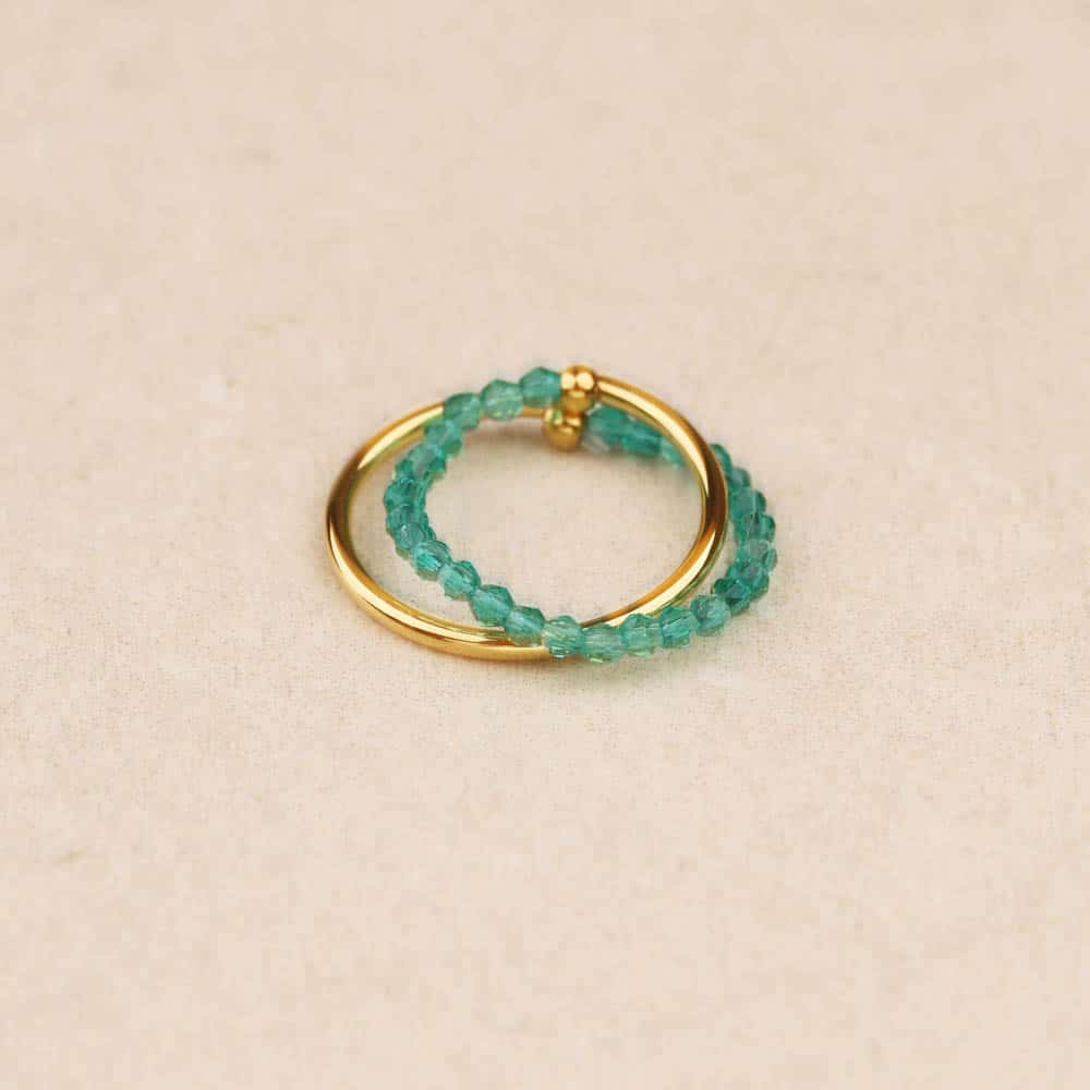 Duolith Gemstones Double-row Ring