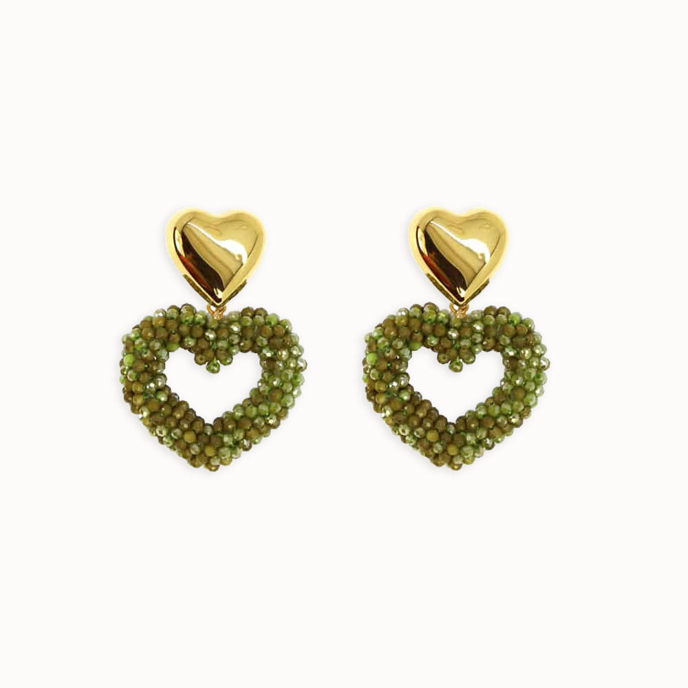 Aime-moi Cristal Heart XL Earrings