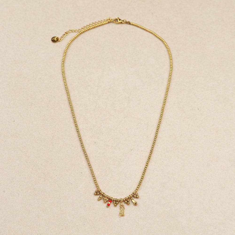 Silliya Gold Beads Necklace