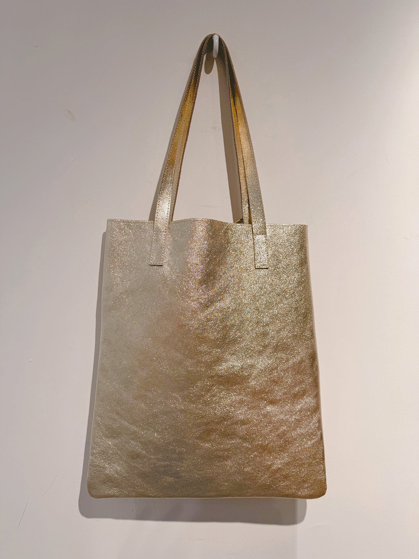 Tote Leather Flat Vertical bag Light Gold