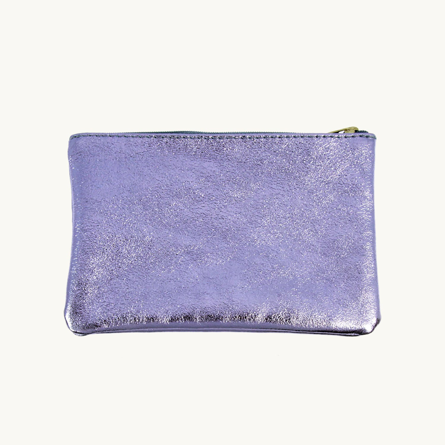 Lavender Metallic Zip Pouch L Size