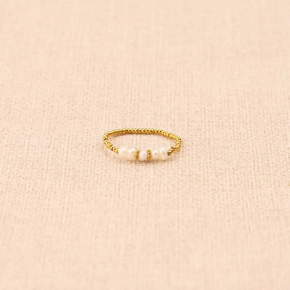 Les Cleias Cleoris 4 Pearls Elastic Ring