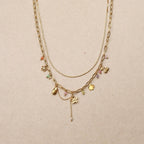 Les Cleias Double-row Flowers Necklace
