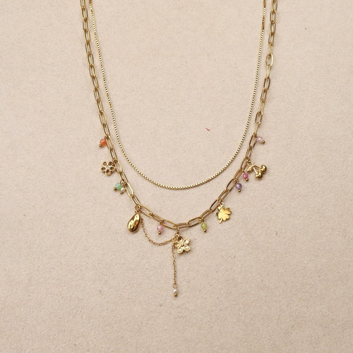 Les Cleias Double-row Flowers Necklace