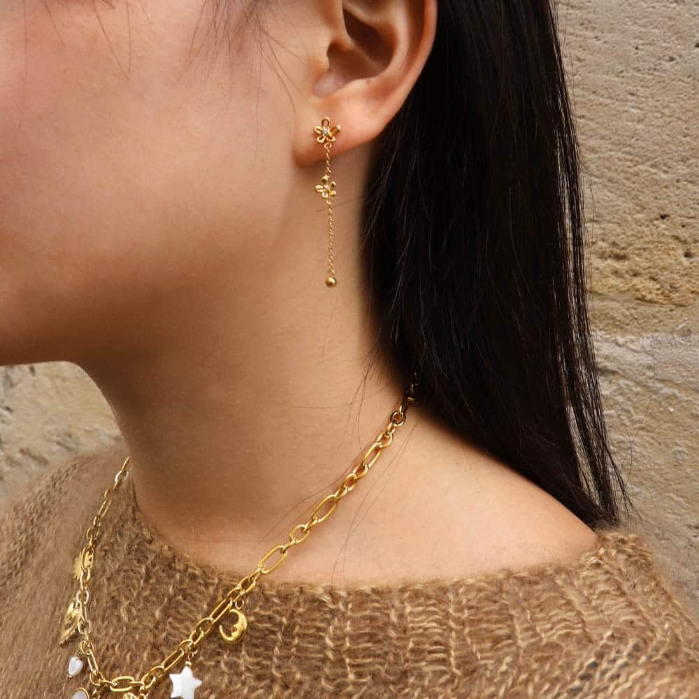 Les Cleias Orvel flowers drop Earrings