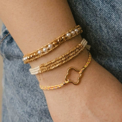 Les Cleias Sole Trefle Clover Drawstring Bracelet