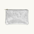 Light Silver Metallic Zip Pouch L Size