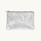 Light Silver Metallic Zip Pouch L Size