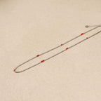 Linais Silver beads Coral Necklace