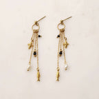 Loriane fish lunck charm green black Earrings