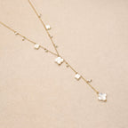 Lumine Mother-Of-Pearl Clovers Tie Necklace