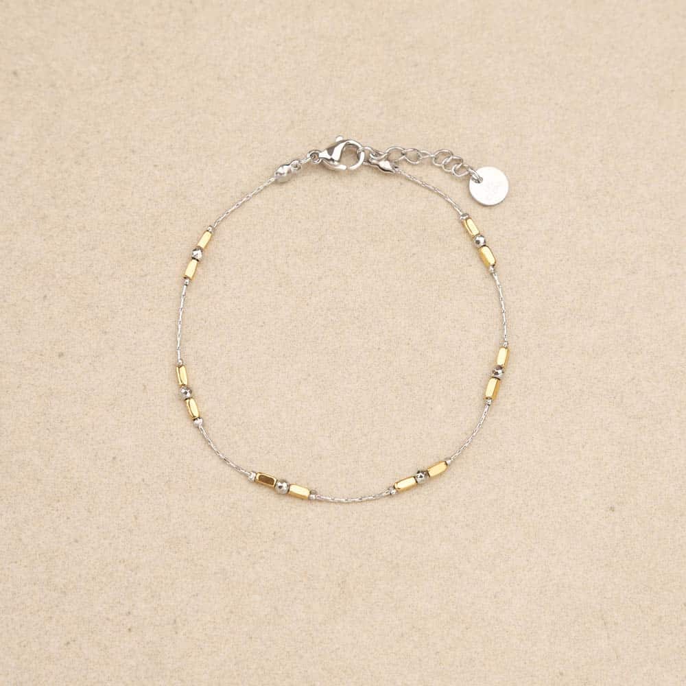 Les Cleias Lye Beads Gold Silver Bracelet