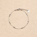 Lye Cylindrical Beads Silver Bracelet