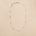 Lye Cylindrical Beads Silver Necklace