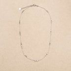 Lye Cylindrical Beads Silver Necklace