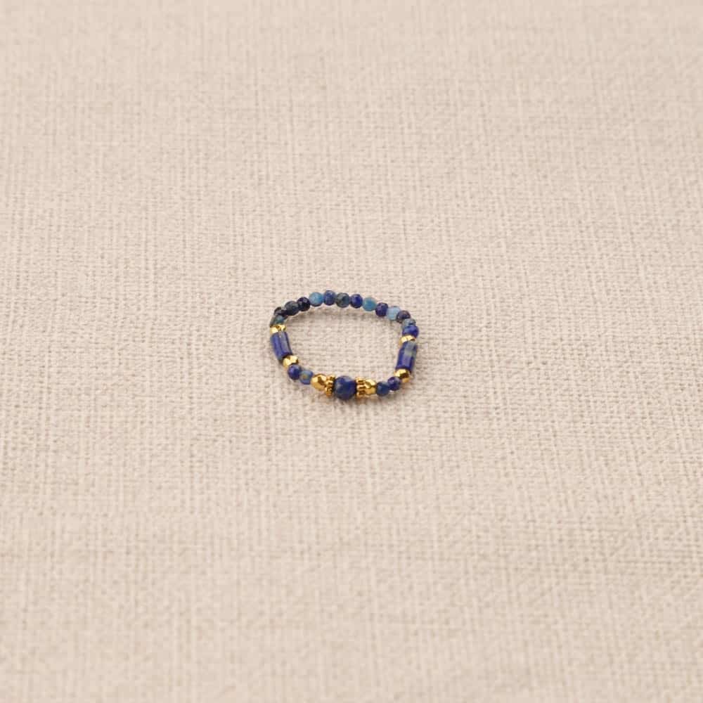Mandana gemstones elastic ring Blue