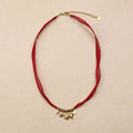 Marivelle Red Charms Fabric Necklace