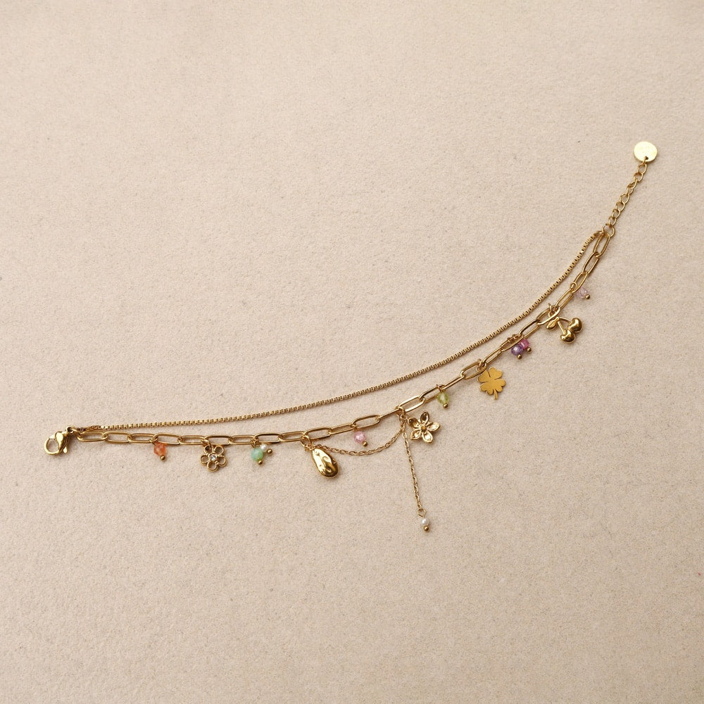 Melisanda Double-row Flowers Bracelet