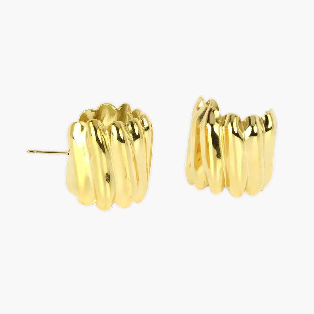 Melvina gold-plated Big Wave Earrings