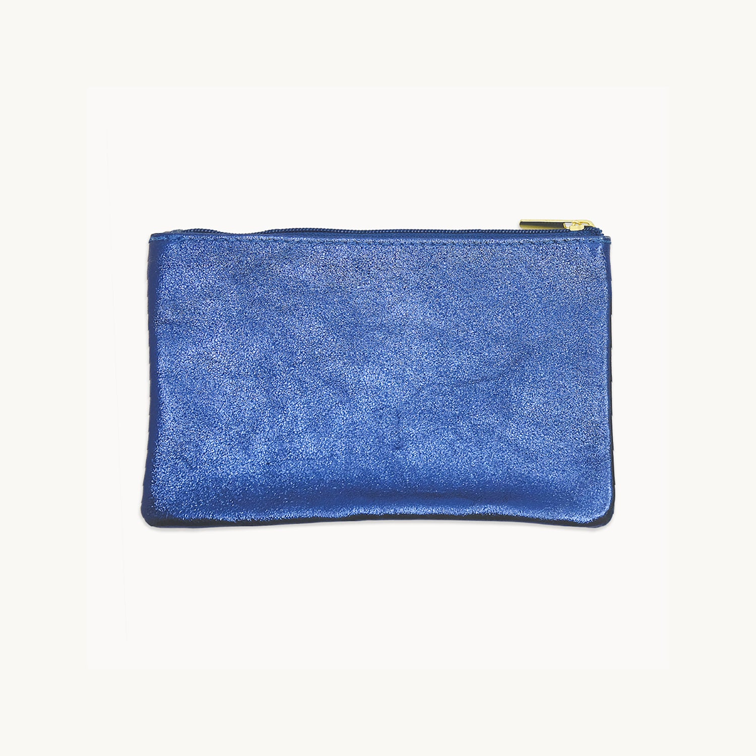 Midnight Blue Metallic Zip Pouch L Size