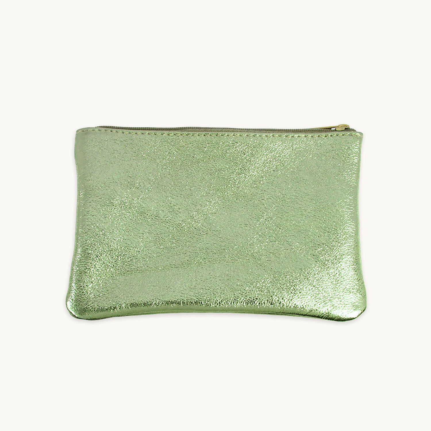 Mint Metallic Zip Pouch L Size