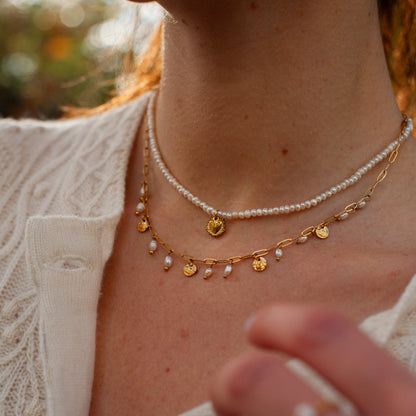 Ameline ex-voto heart pearls Necklace