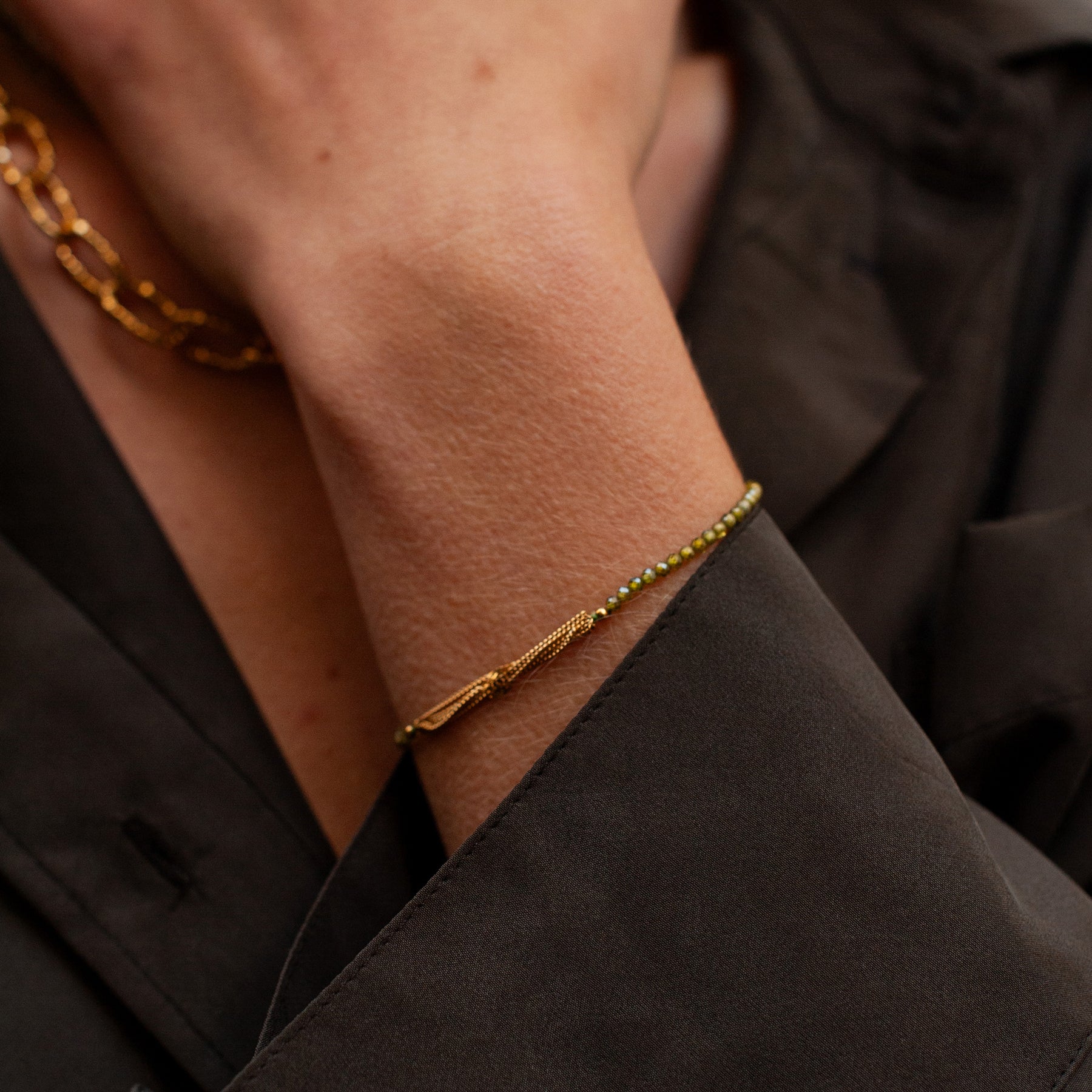 Erythia Stones Threaded Chain Bracelet