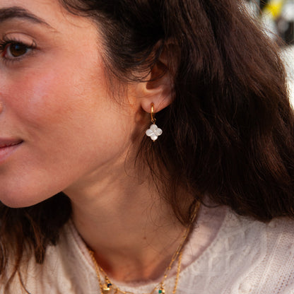 Naclea Pearly Clover Earrings