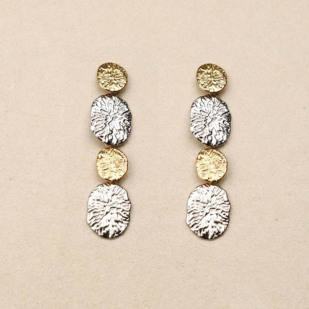 Naeline alternating gold silver Earrings