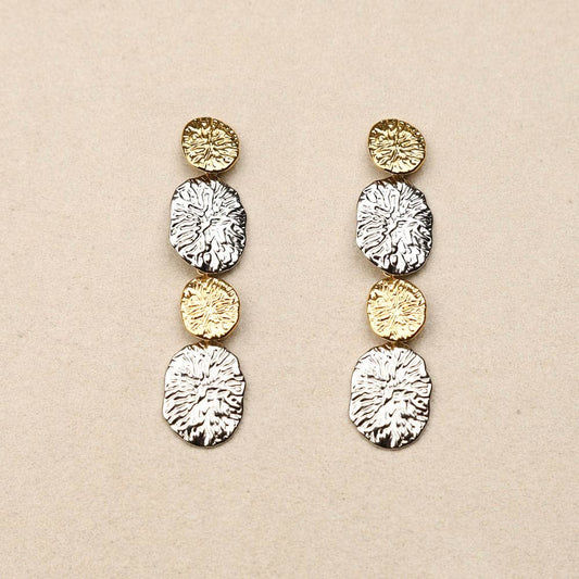 Naeline alternating gold silver Earrings