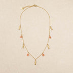 Nelie Fish & Flower Necklace pink opal