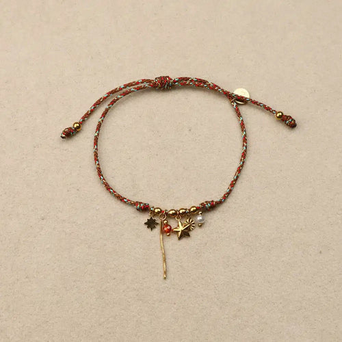 Neline star lurex woven drawstring Bracelet
