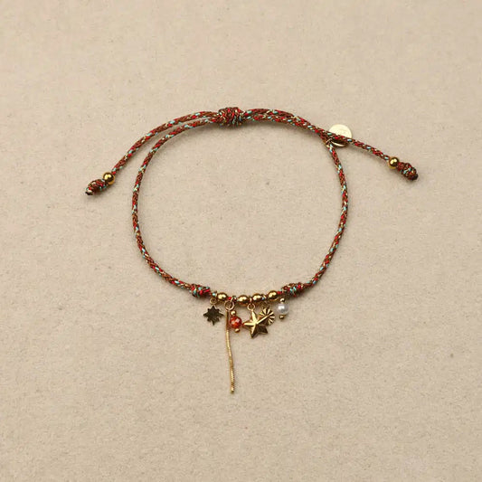 Neline star lurex woven drawstring Bracelet