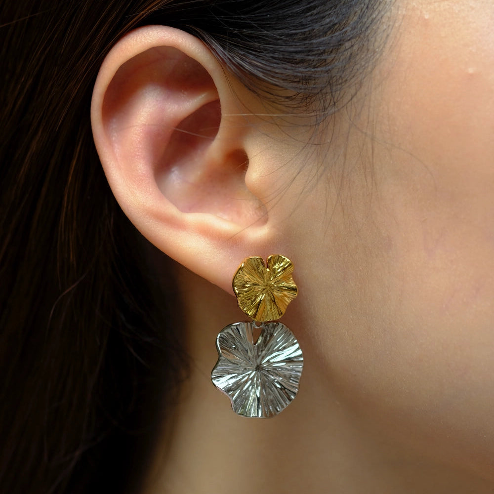 Nymea Water Lily Leaf Earrings