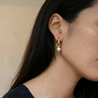 Orizie Geometry Pearl Earrings