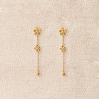 Orvel flowers chain drop Earrings