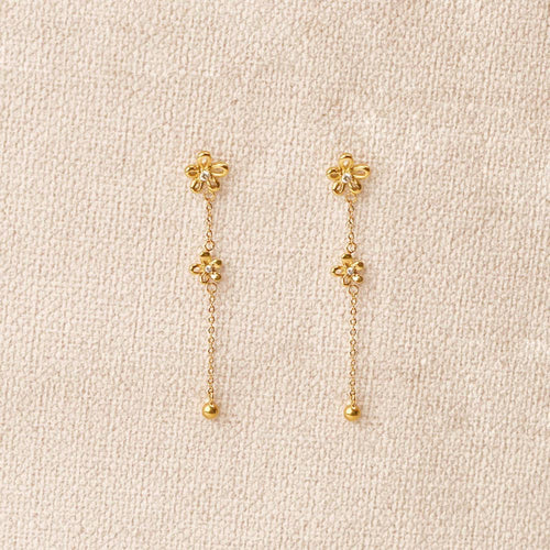Orvel flowers chain drop Earrings