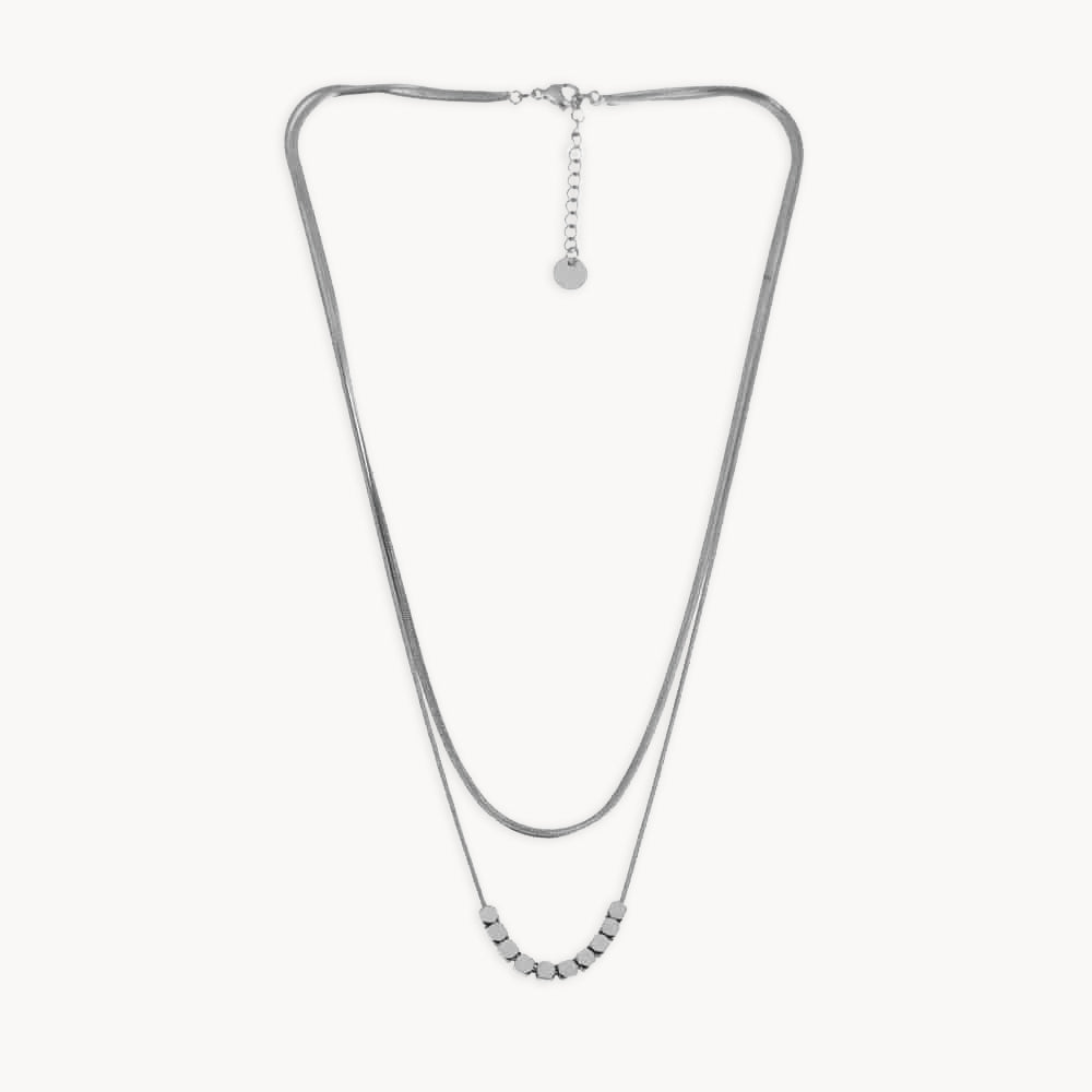 Prine double-row cubic Silver Necklace