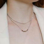 Les Cleias Prine double-row cubic Silver Necklace